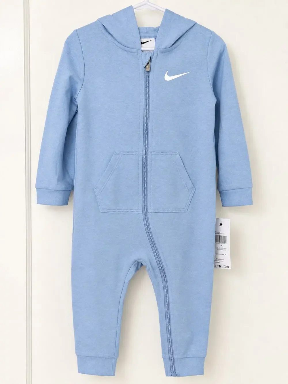 Nike Baby 24M Hooded Full Zip Romper Cobalt Bliss Blue NWT